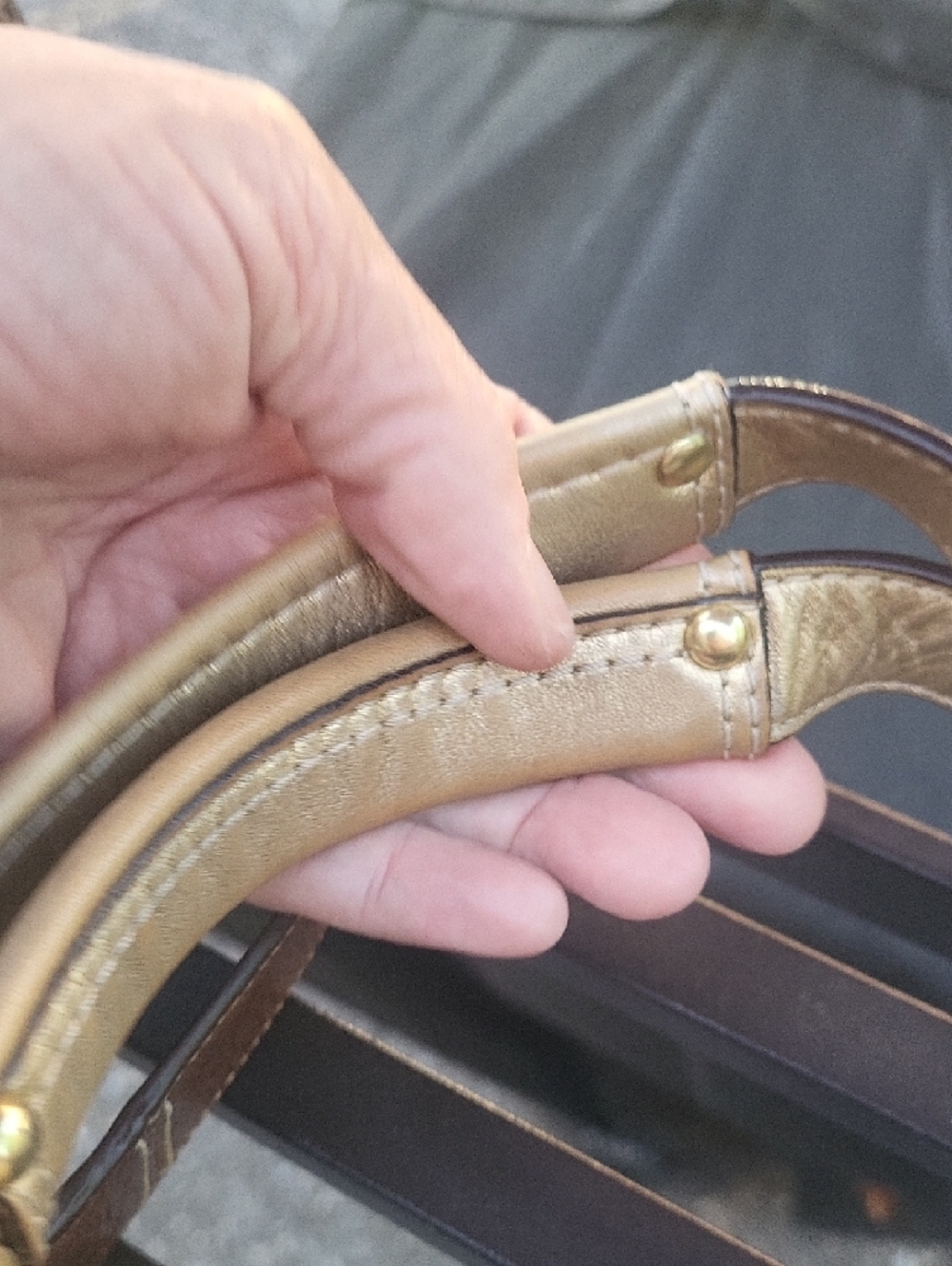 Coach Monogram Tote in Brown and Tan with Gold Hardware - Picture 3 of 13